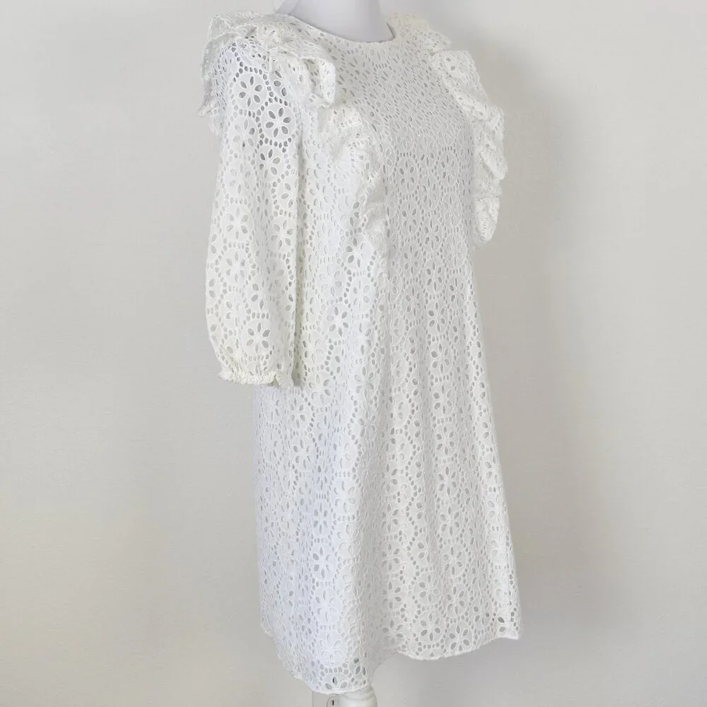 Lilly Pulitzer Primm Sand Dollar Eyelet Shift Dress White NEW - M - Picture 5 of 13